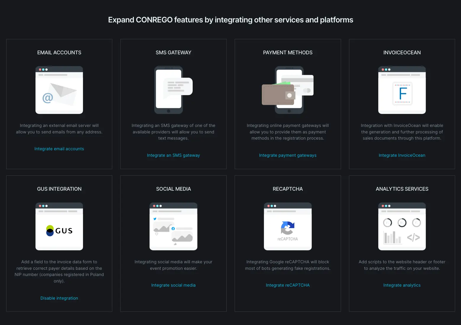 Integrationen in CONREGO